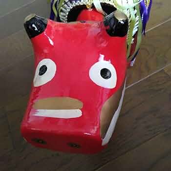 小槌福べこ Amazon.co.jp: 会津 福べこ 特大 張子 縁起物 工芸 小槌 赤べこ