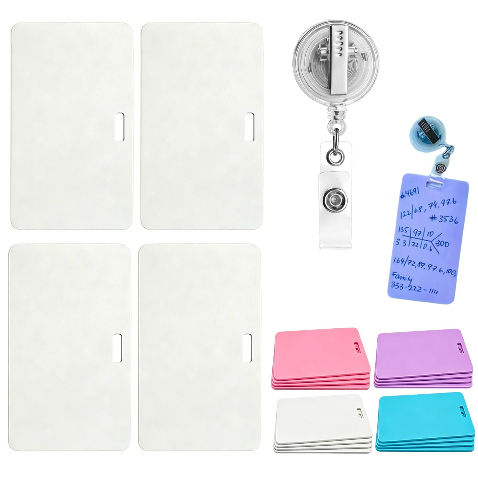 Erasable Badge Sticky Notes, 2026 New Reusable Silicone Vertical Horizontal Badge Buddy, Portable Erasable Badges Notes, Dual-Side Writable, Fade-Proof & No Blur for Nurse Doctor Healthcare (4B-4)