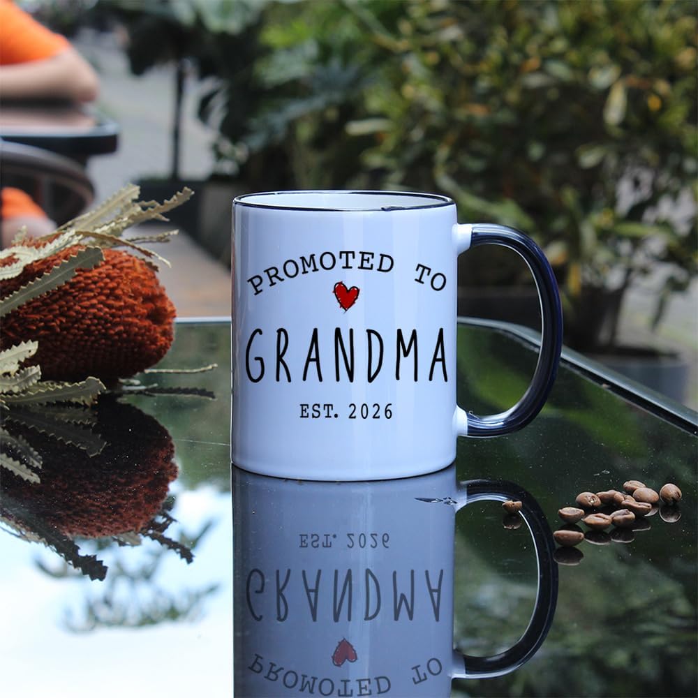 EST 2026 Promoted To Grandparents Mugs Set Gifts for New Grandpa Grandma, 2026 New Grandpa Grandma to Be Mug, First Time Grandparents Gift, Baby Reveal Pregnancy Announcement Mug Gifts - Image 3