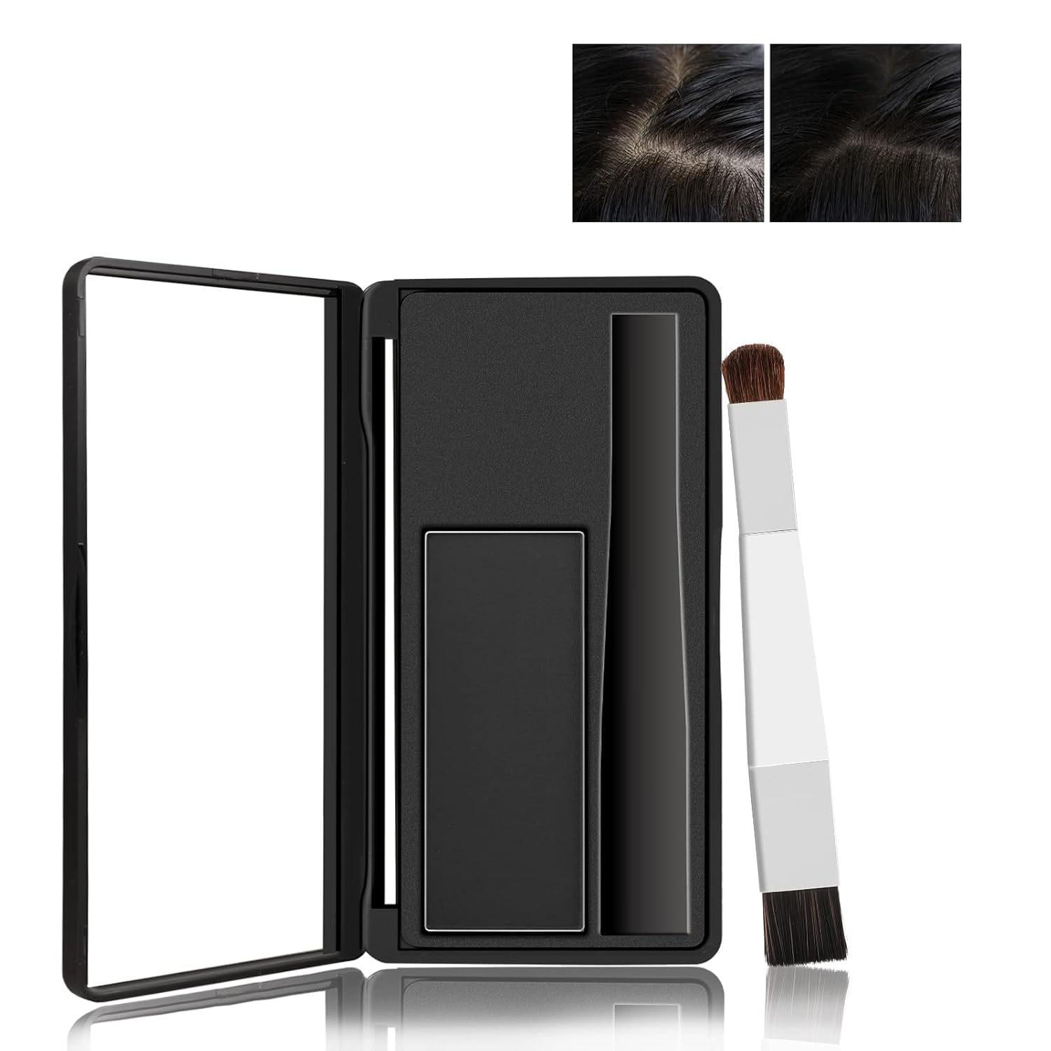 Root Cover Up, 6gm (Black) Instantly Cover greys + touch up highlights, water-sweat-resistant Root concealer (Black)-picture-38