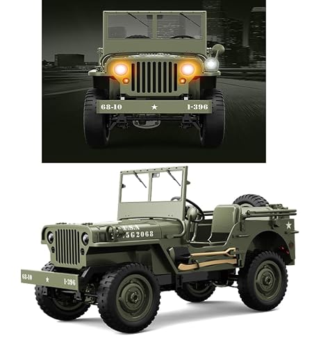 SOWOFA Remote Controlled Proportional Throttle Off-Road Military Truck C8815 Simulation All Terrain Off-Road Climbing Vehicle Model with Lighting Retro Military Card Model - Thumbnail 5