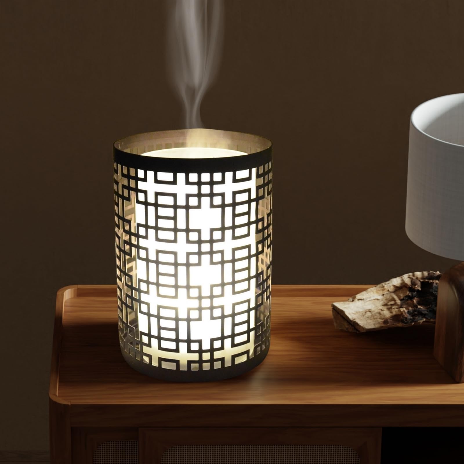Zen’Arôme Diffuseur d’Huile Essentielle Vela – Diffuseur Ultrasonique Aromathérapie à Froid - Diffuseur Électrique Parfum Maison avec Télécommande - Éclairage LED Effet Bougie – en Métal et Verre