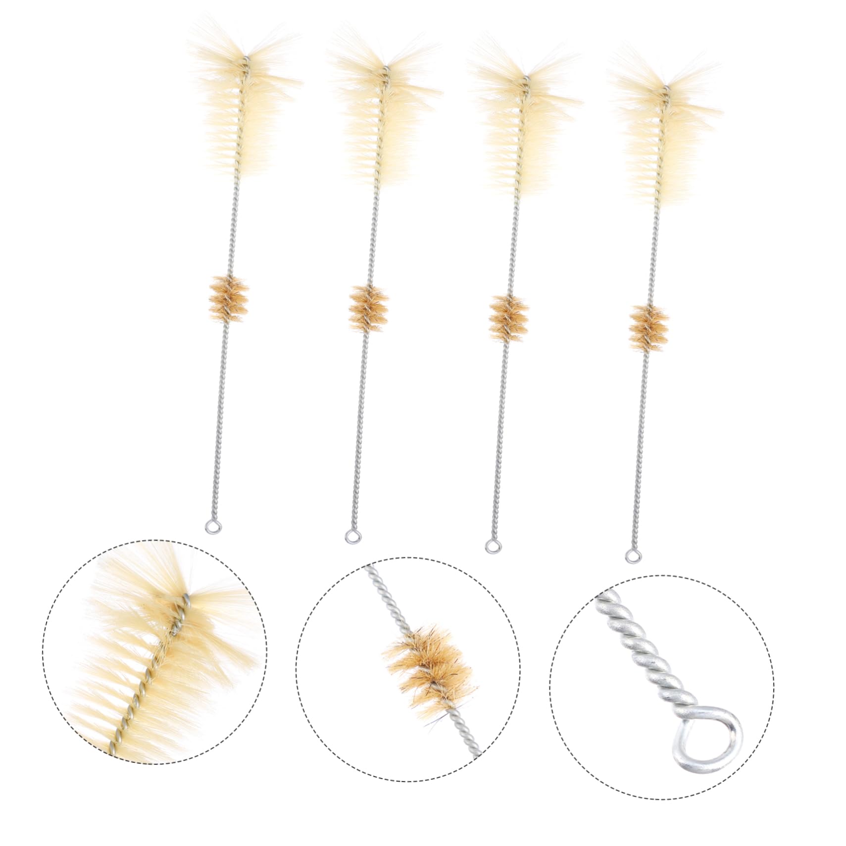 Didiseaon 4pcs Bottle Brush Cup Cleaning Brush Drinking Cleaner Brush Cup Brush Cleaner Laboratory Beaker Brush Utility Cleaner Pipette Cup Scrubber Water Bottles Pig Hair Beige