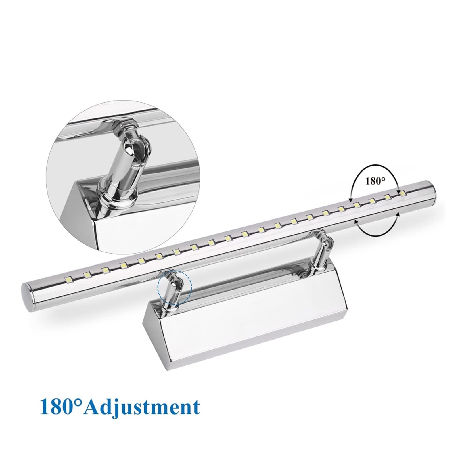 Wiederaufladbare Bilderleuchte, Badezimmerbeleuchtung, Spiegelleuchte, 3 W, 5 W, 7 W, Edelstahl, moderne LED-Wandleuchte, wasserdicht, zum Malen von Bildern
