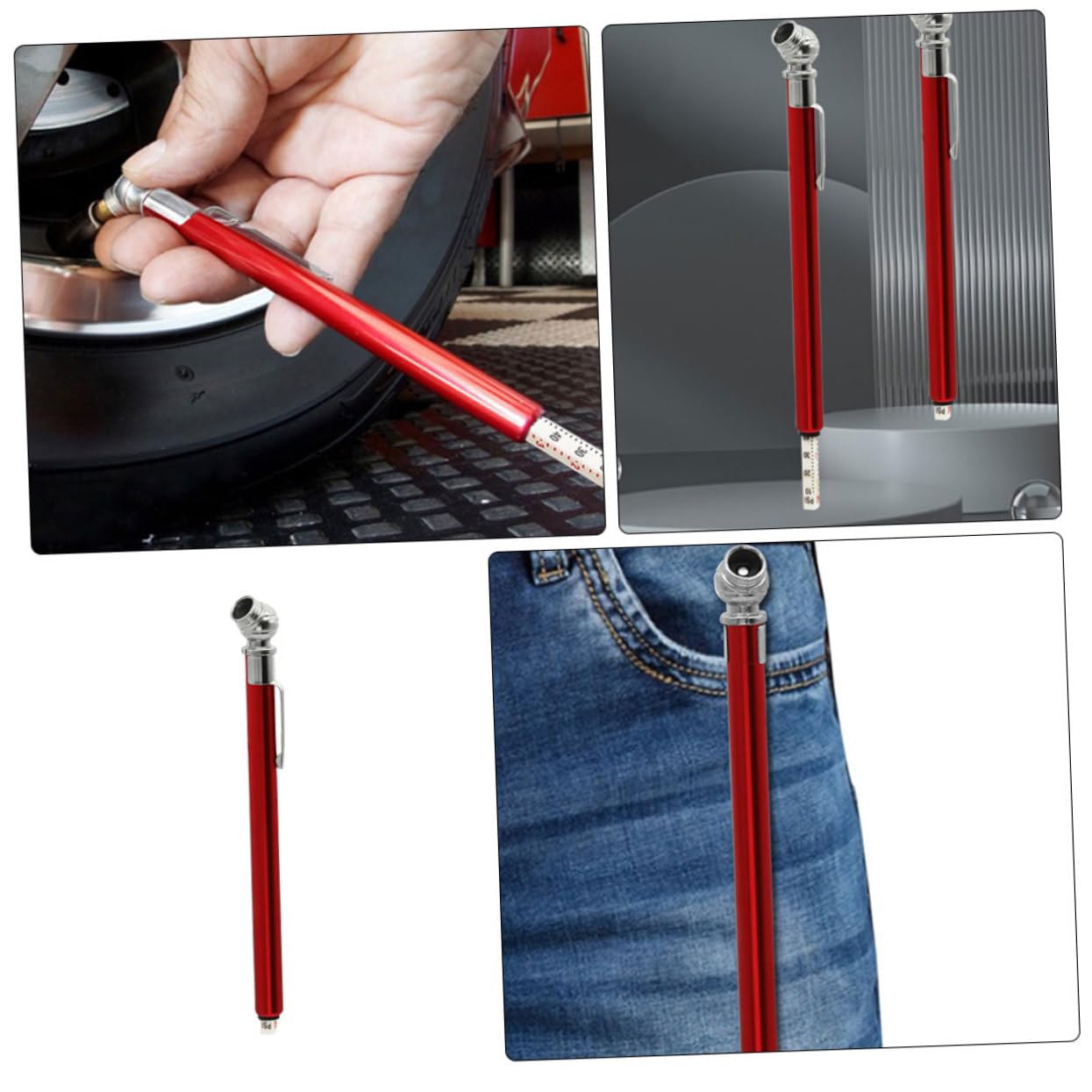 PACKOVE 2pcs Portable Tire Pressure Gauge Accurate Mechanical Tire Pressure Tool for Cars and and Design for Easy Use