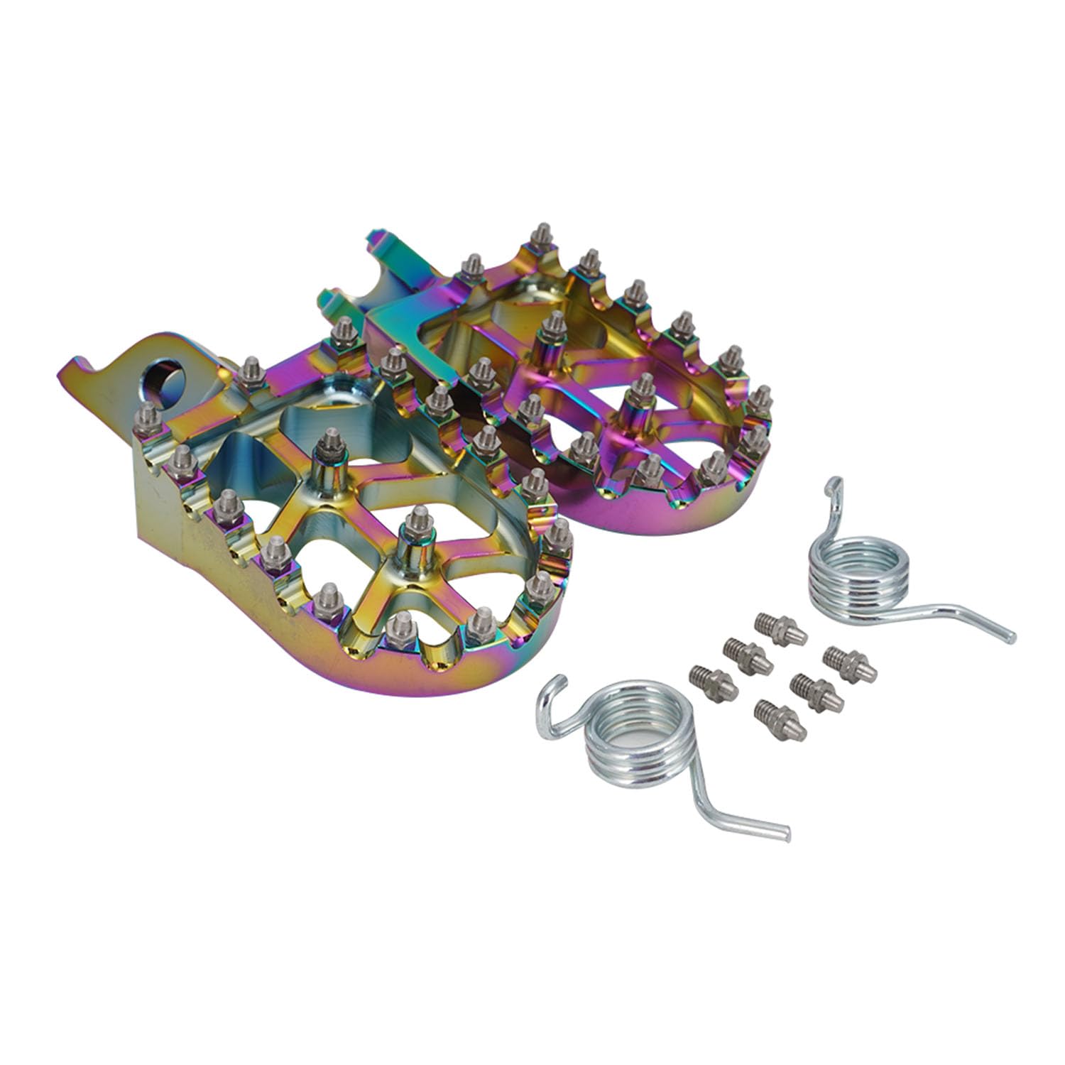 Dirt Bike Foot Pegs - CNC Aluminum, Electroplated Blue, For CRF250R CRF450R KX250F KX450F Models - View #6