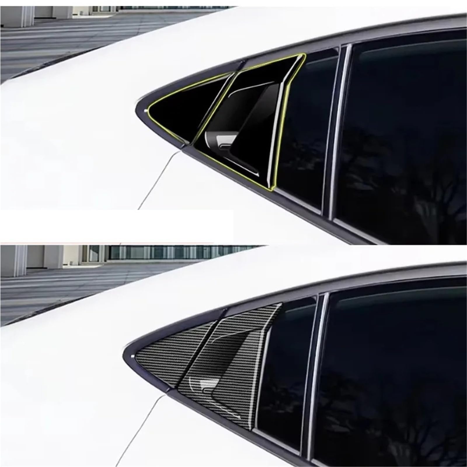 Für Toyota Für Prius 2023 2024 2025 Auto Hinten Seite Fenster Lamellen Set Sonnenschutz Windschutzscheibe Abdeckung Abdeckung FüR Hintere Seitenfenster(Carbon Look)
