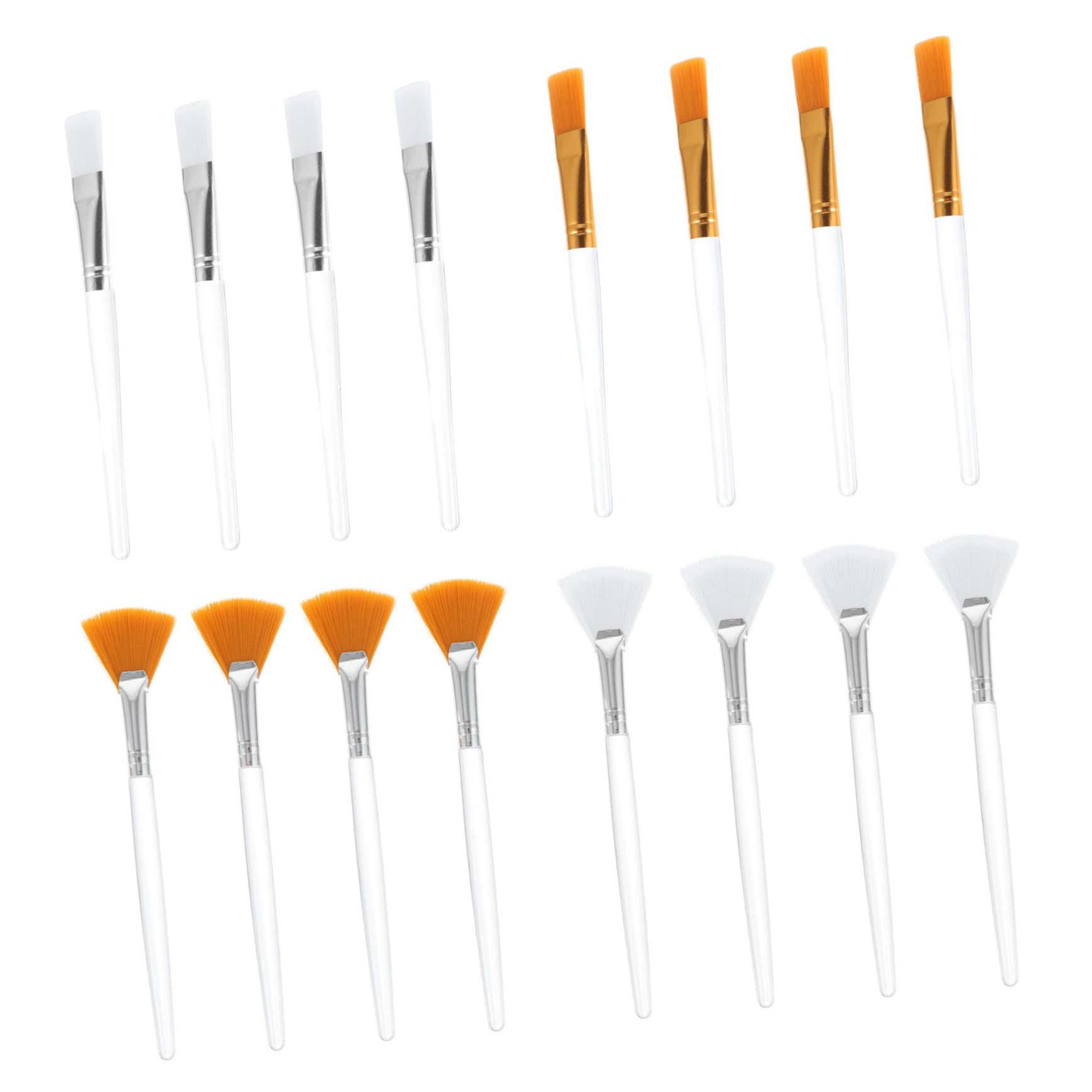 Gogogmee Ergonomic Facial Brush Fan Mask Applicator 16pc Set Reusable Beauty Tools Gentle on Skin for Sleeping Masks