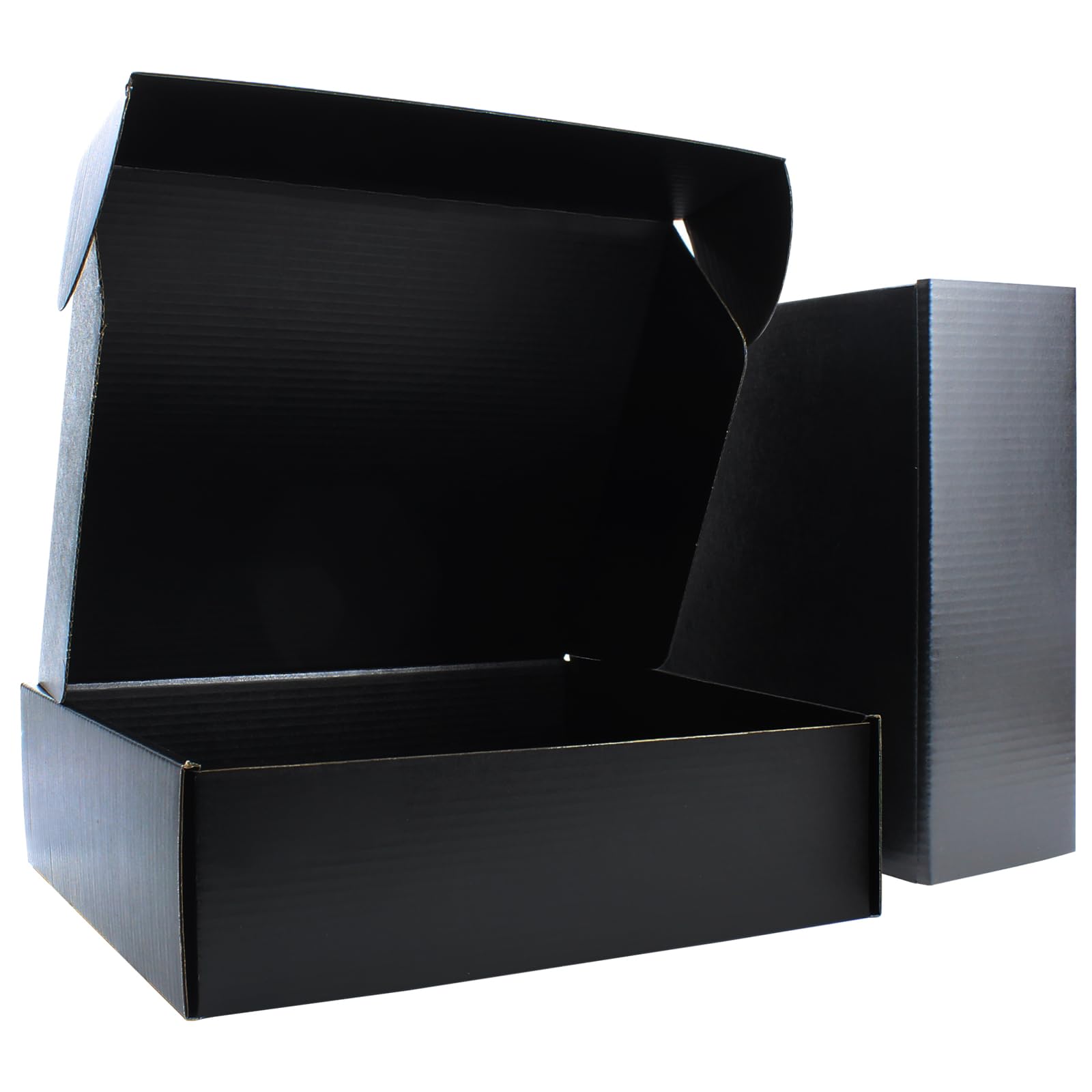 25 x 20 x 7 cm Caja postal plegable negra – cartón reciclable – negro por dentro y por fuera – para regalos, sets de joyería, chocolates y manualidades – pack de 25