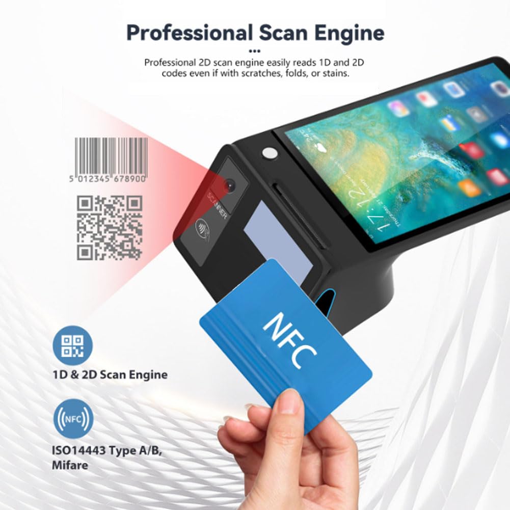 Terminal de Paiement, Caisse Enregistreuse Caisse Enregistreuse Professionnelle Caisse Enregistreuse Tactile 58mm 4+32GB