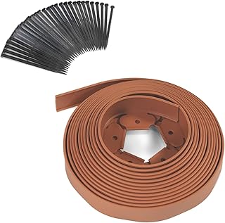 IDMarket - Bordurette de jardín flexible (10 m), color terracota, altura 5 cm + 30 estacas