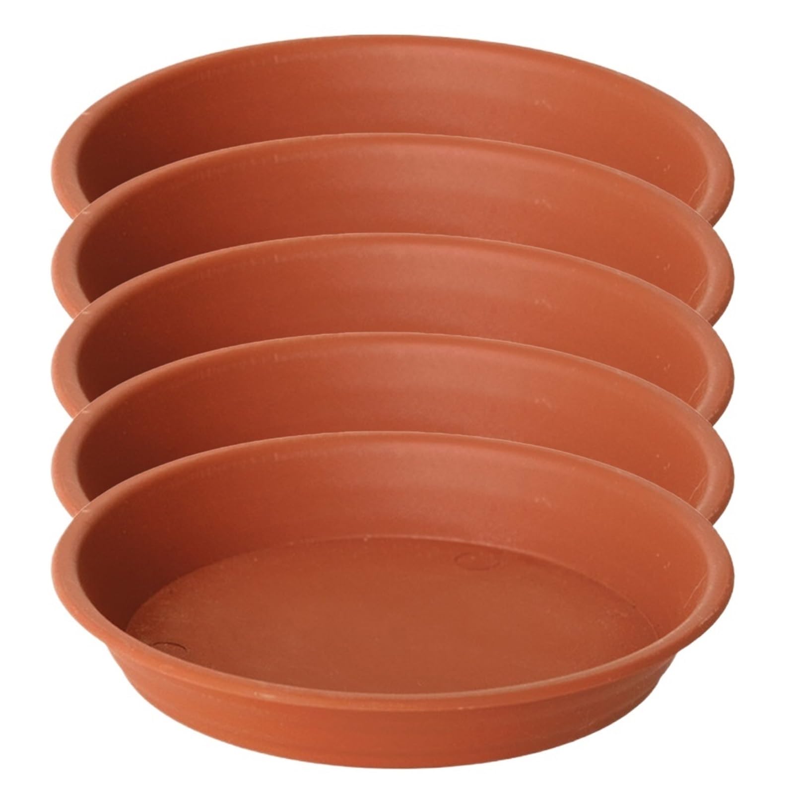 BOJHGO 5Pcs Indoor Plant Pot Plastic Saucers Round Flower For Outdoor Garden Plants(Brick Red)