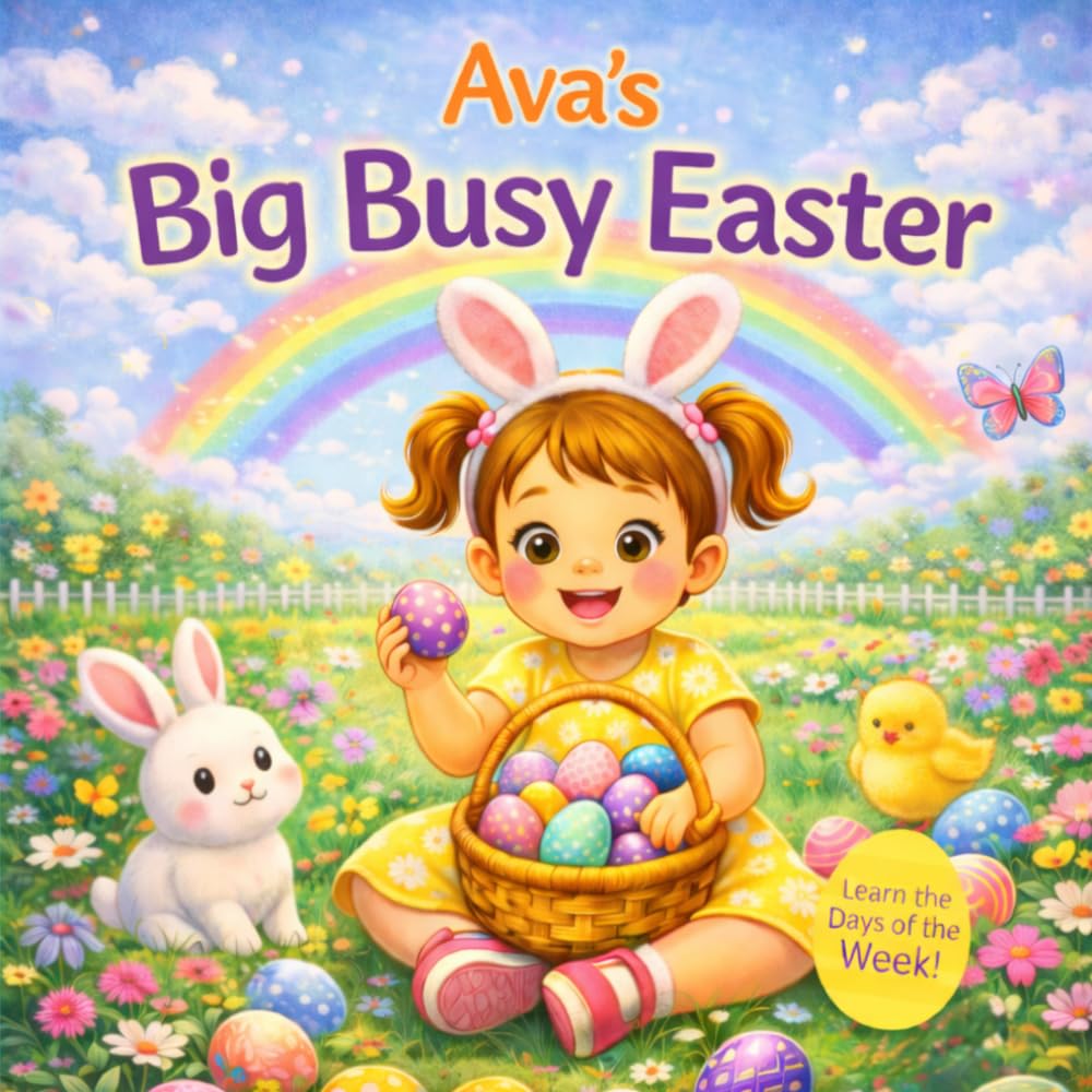 Ava’s Big Busy Easter – Learn the Days of the Week: A Personalized Easter Story for Toddlers | Eggs, Baking, Bunnies and Spring Fun for Kids Named Ava
