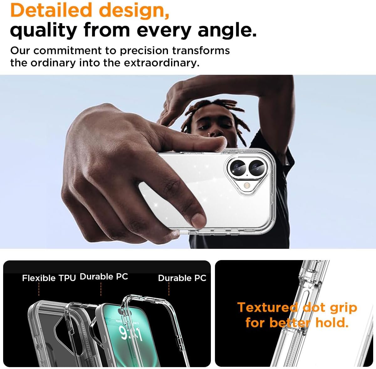 AICase for iphone 16 Plus Case Clear 3 in 1 Heavy Duty Drop Protection Full Body Rugged Shockproof/Dust Proof Triple Layer Transparent Military Protective Tough Durable Cover for iphone 16 Plus 6.7"_1 - Image 3