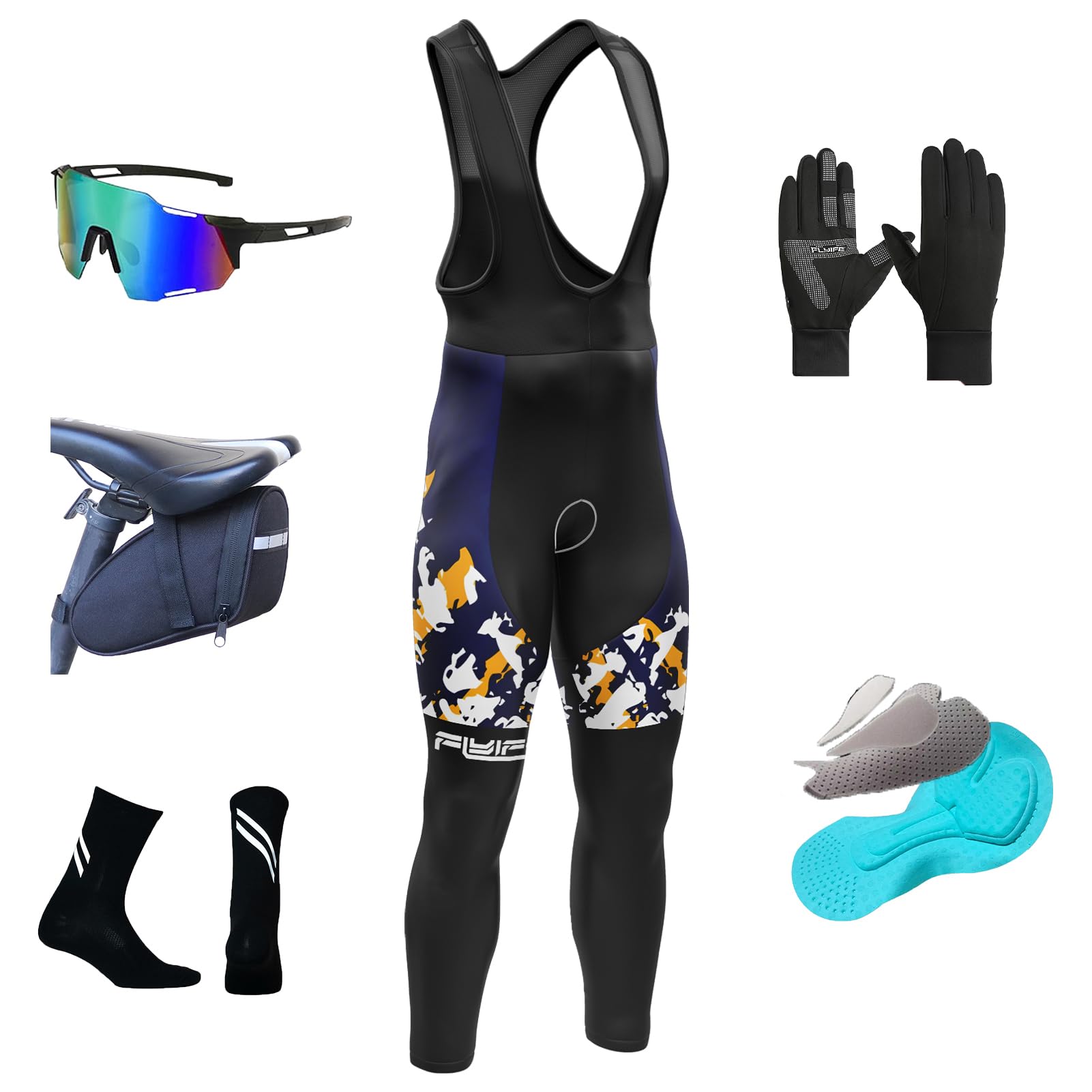 2024-2025 Culote con Tirantes para Hombre de Ciclistas Hombres Pantalones de Ciclismo, Transpirable Bicicleta con 8D Gel Acolchado MTB Ciclismo Pantalones Largos