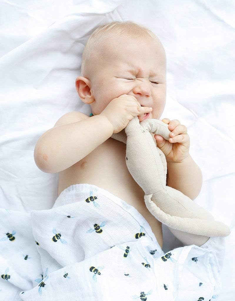 Malabar Baby Swaddle Blanket Set, Luxurious Cotton Muslin Blankets for Girls Boys, Baby Receiving Swaddles for Newborns & Infants Gifts, 2 Pack (Bees)