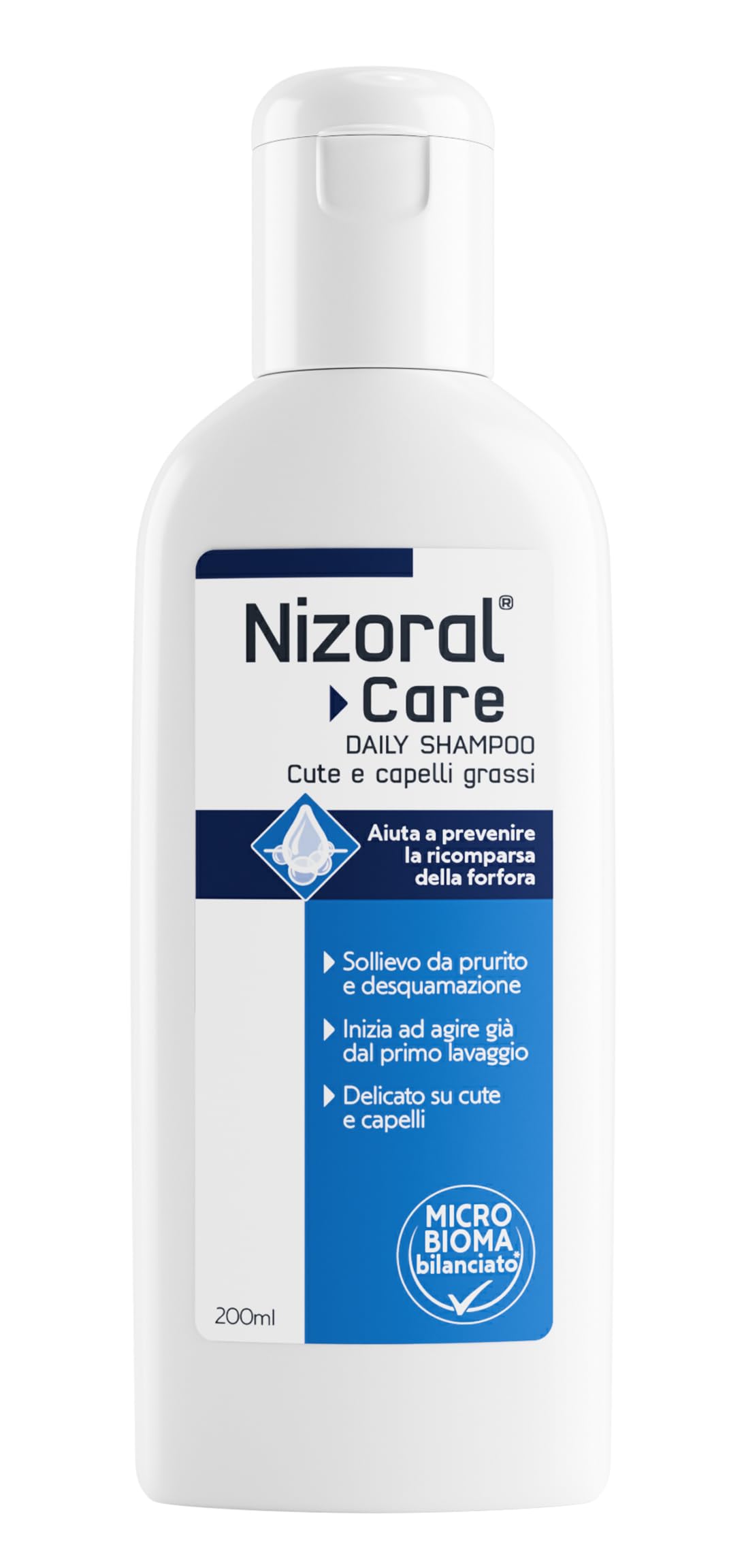 EG Nizoral Care Shampoo Cute e Capelli Grassi | Protezione Continua da Forfora e Prurito | Azione 3 in 1 Clinicamente Testata| 200 ml