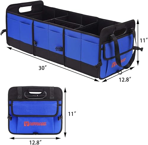 Miniatura 2 de AUTOARK Organizador multiusos para maletero de automóvil con correas, parte inferior antideslizante e impermeable, compartimentos ajustables