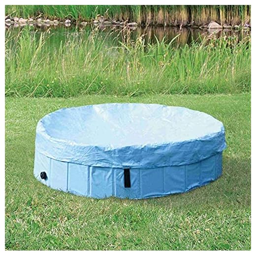 TRIXIE Cubierta para la Piscina para Perro para Perros, azul petróleo/gris