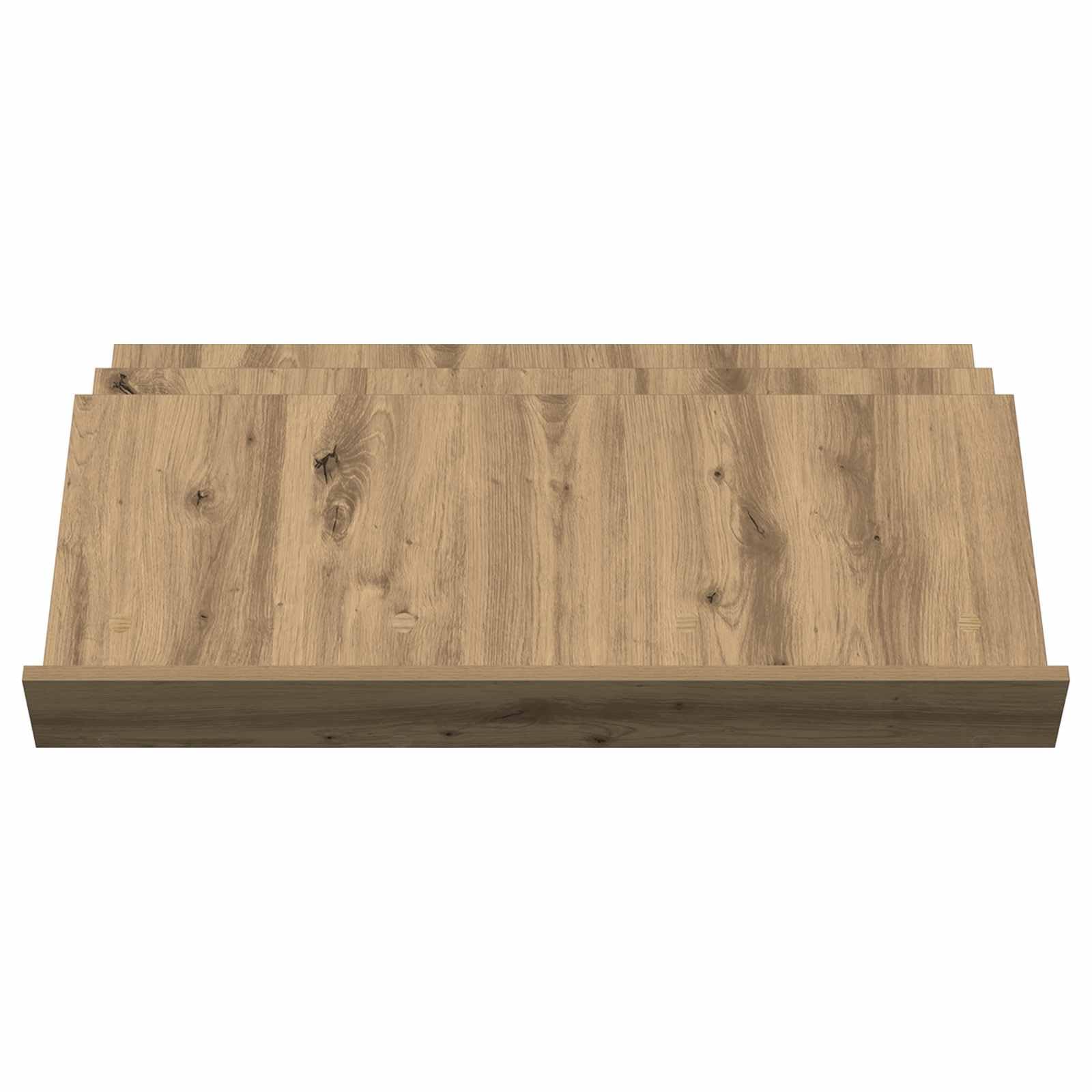 Regał na magazyny Artisan dąb drewnopochodny 90 x 53 x 28,5 cm z 3 półkami na deski, uniwersalny stojak na czasopisma i uchwyt na magazyny do salonu, biura, przedpokoju i kącika do czytania