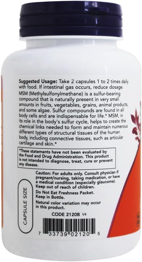 Now Foods MSM 1000 mg - 120 Caps 6 Pack