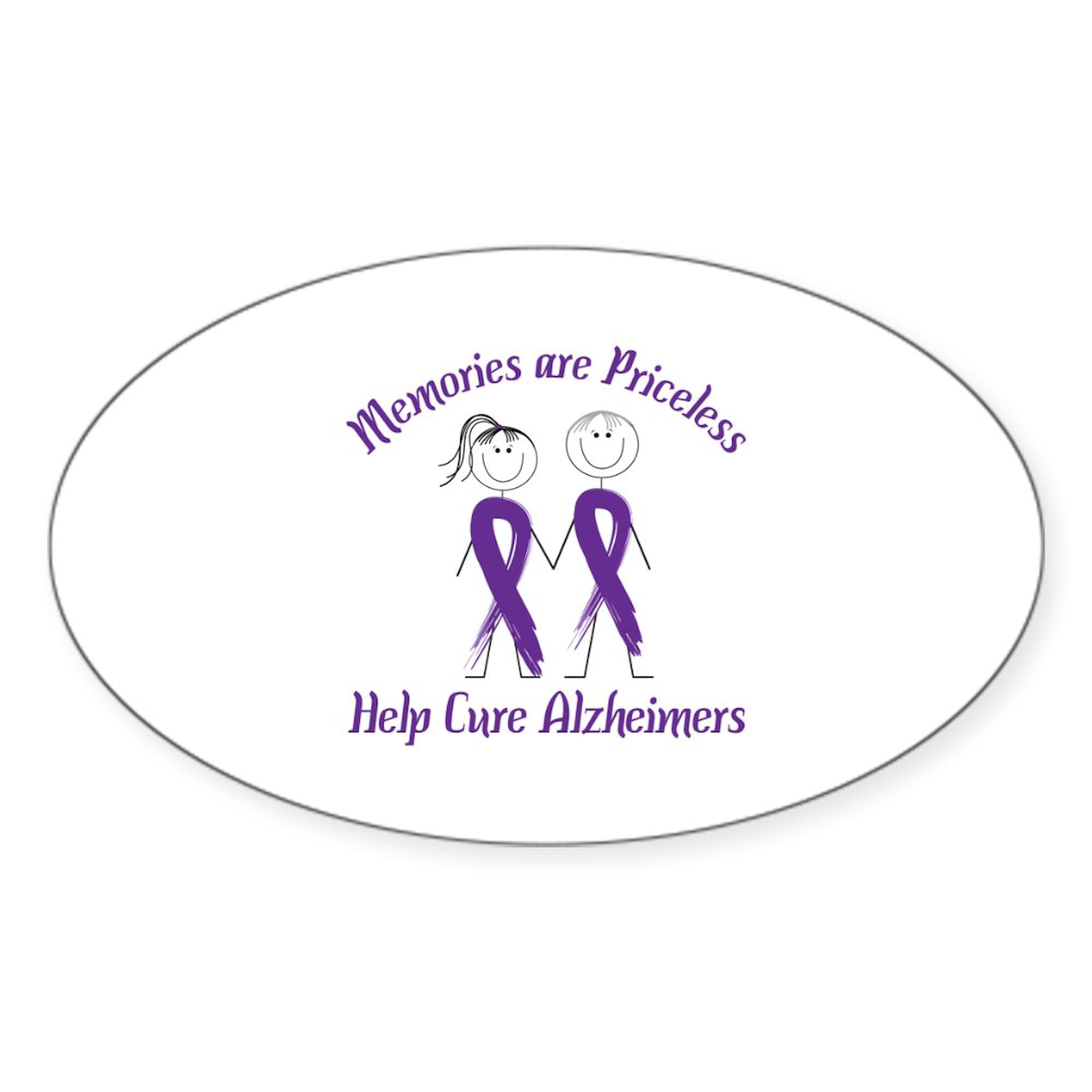CafePress Memories are Priceless Help Cure Alzheimers Sticke Oval Car Bumper Sticker