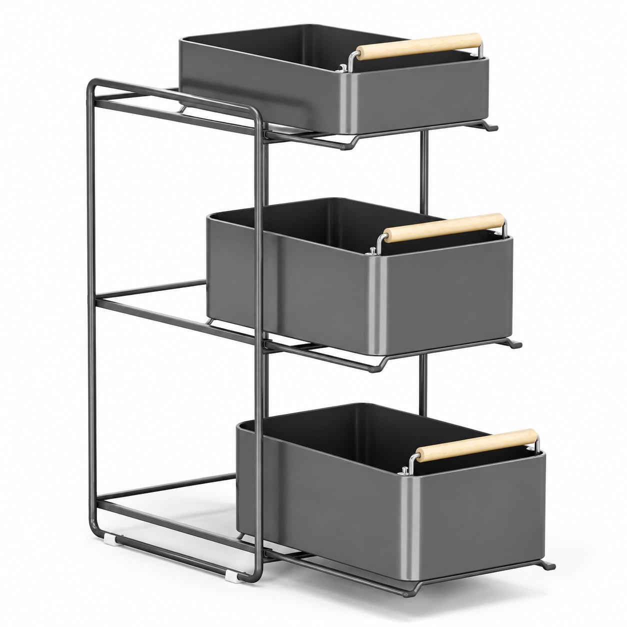 Rangement sous évier cuisine 39x27x56.5 cm coulissant 3 niveaux