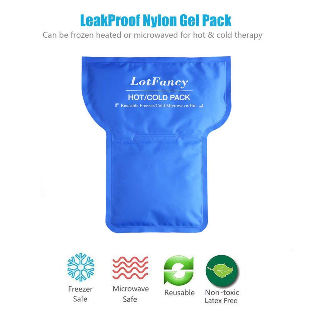 LotFancy Gel Ice Pack with Shoulder Wrap, Hot Cold Therapy Compress for