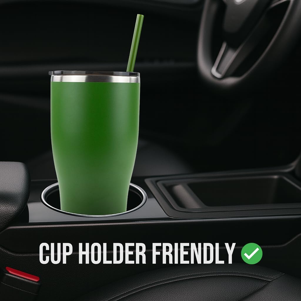 Hogg 30 oz Modern Curve Case (24 Units) - Hunter Green, Powder Coated Tumblers for Laser Engraving, Engravable Tumblers Bulk, Stainless Steel Cups Bulk, Insulated Cups with Lids and Straws