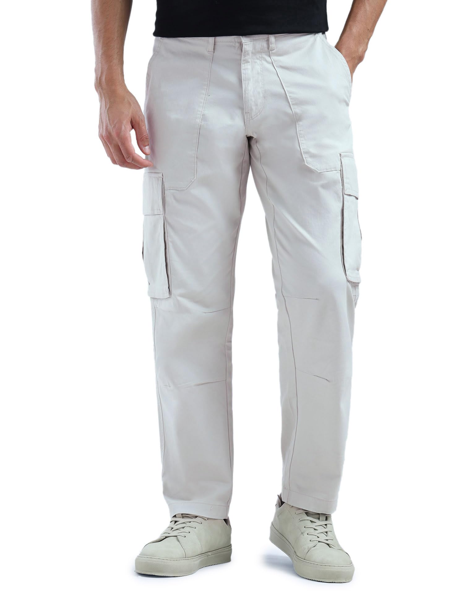 flying machine Men's Relaxed Fit Cargo| Solid | Mid Rise | Cargos for Man-picture-36