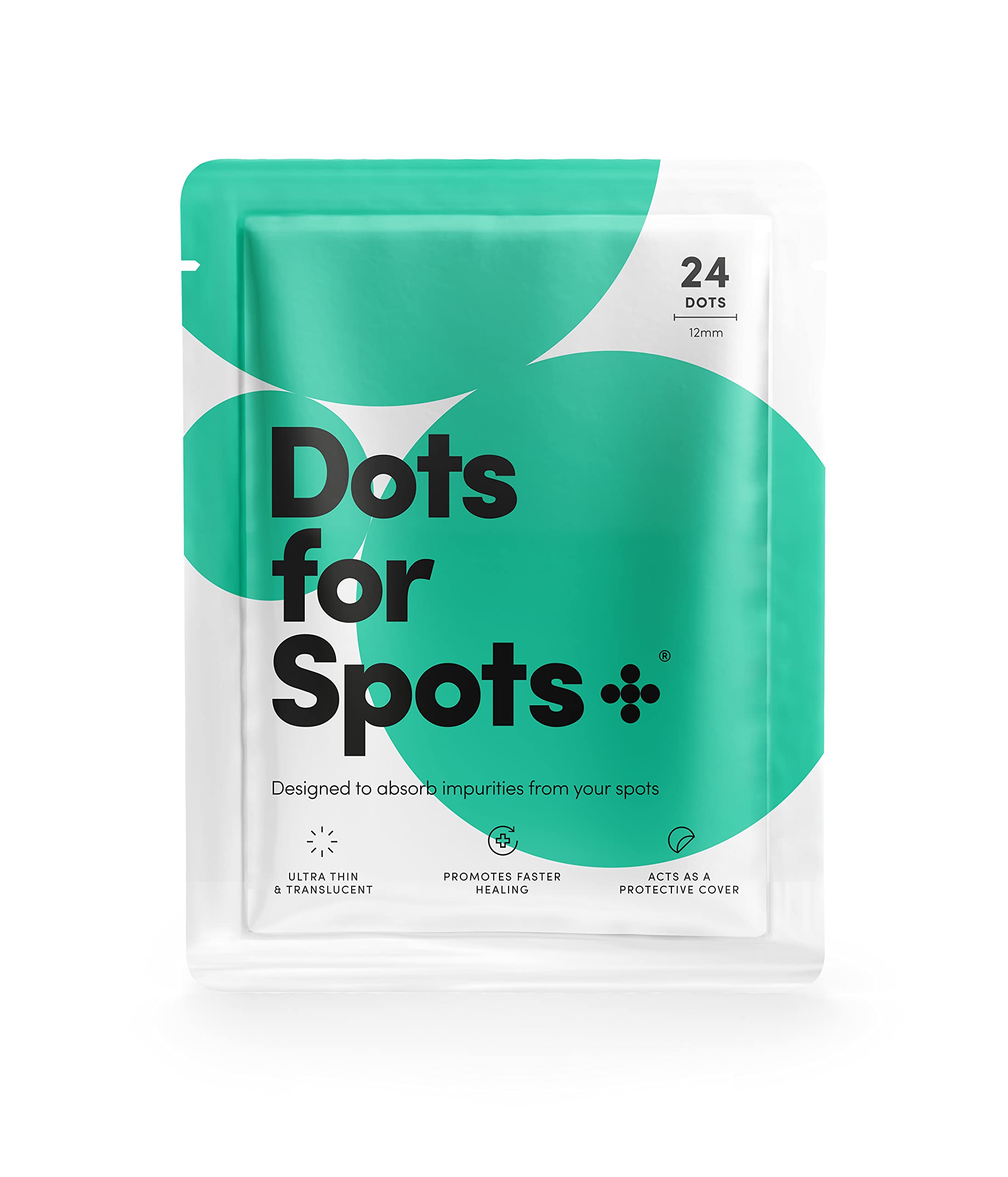 Dots for Spots Pimple Patches – 1 Pack of 24, Vegan, Cruelty-Free, Hydrocolloid Acne Stickers