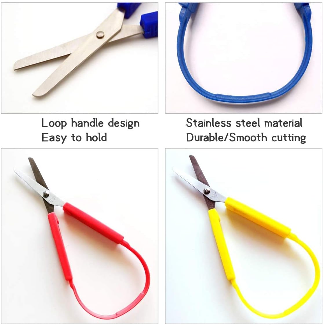 Loop Scissors,3 PCS Adaptive Easy Grip Loop Handle SelfOpening