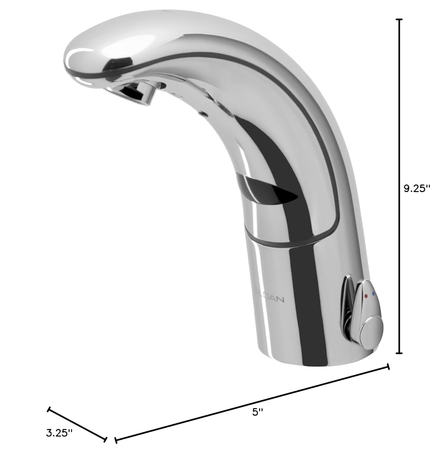 Sloan Optima EAF-100-ISM Faucet with dimensions