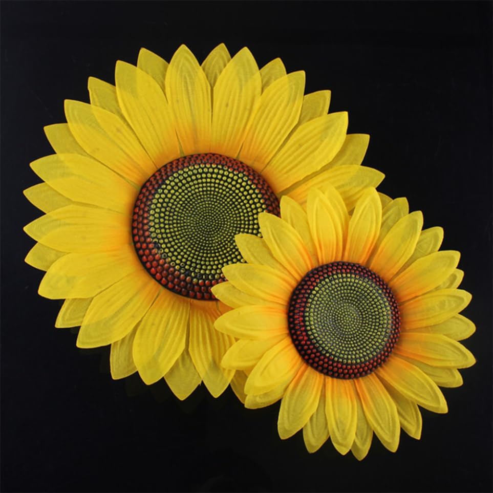 PRETYZOOM 4pcs Artificial Sunflower Head Wedding Decor Sunflower Photo Props Yellow Decor Fake Sunflower Heads Dinner Table Decor Holding Flower for Dance Baby Flower Arrangement