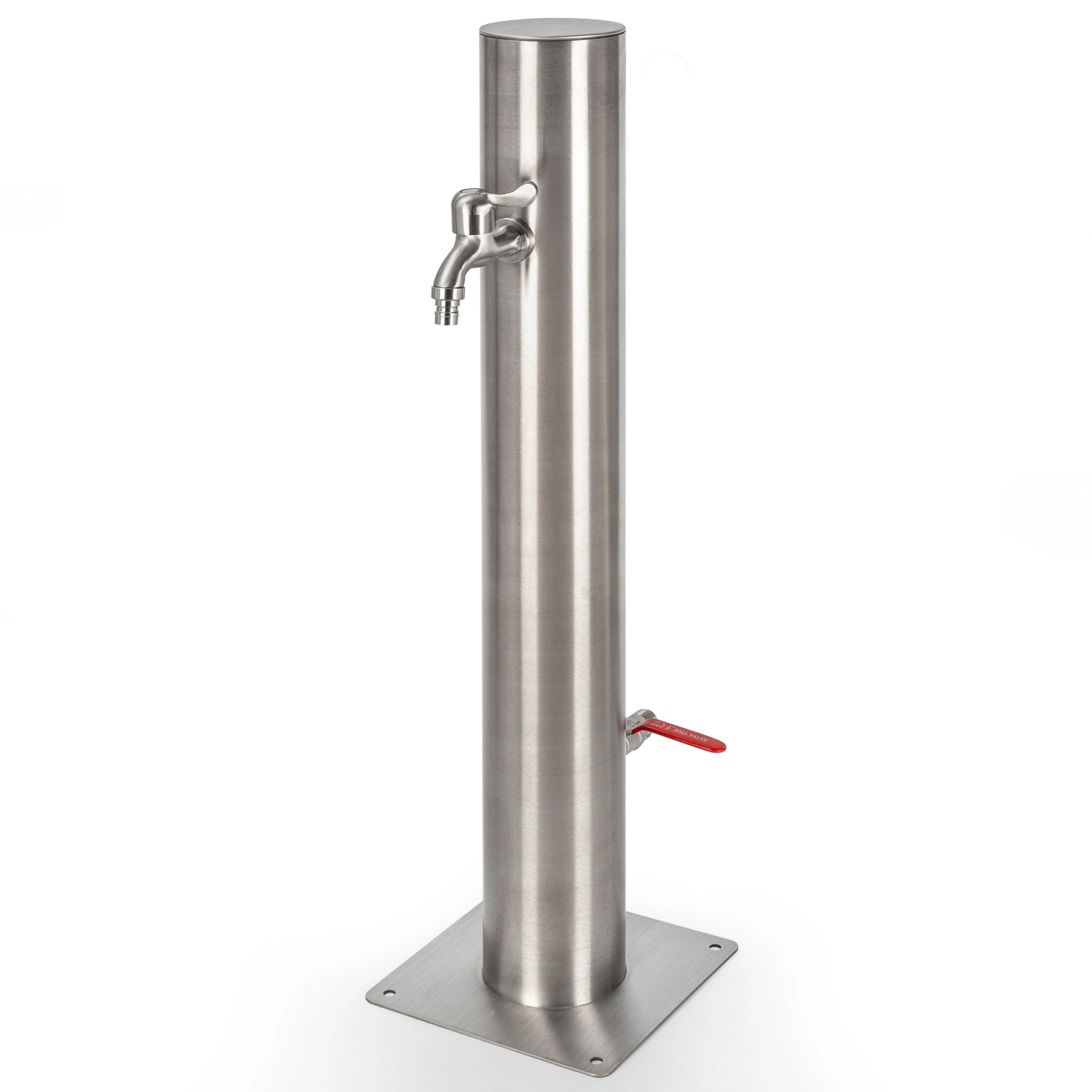 UPP Colonne de distribution d'eau en acier inoxydable avec 2 robinets, conduite d'alimentation cachée - Robinet d'eau - Fontaine, installation facile - 75 cm