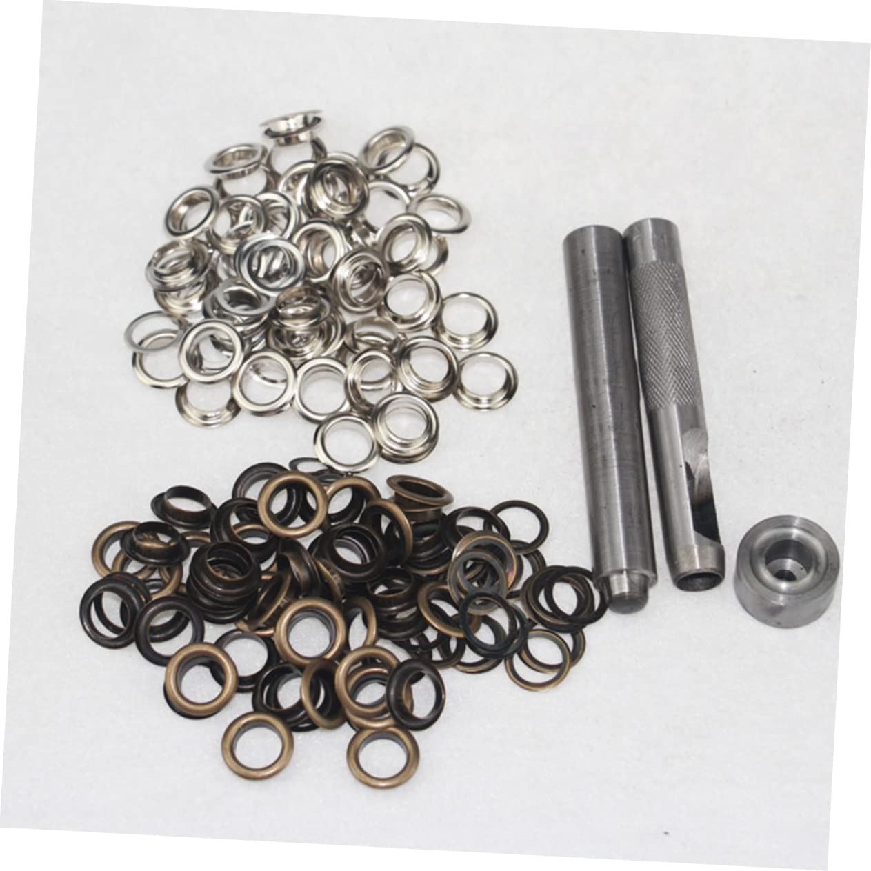 STOBOK 300sets Occhielli Ottone Antico e Argento Kit Completo Con Strumenti Per Fissaggio Per Abbigliamento Scarpe e Progetti Di Fai Da Te Misura Interna Resistente e Facile Da Usare