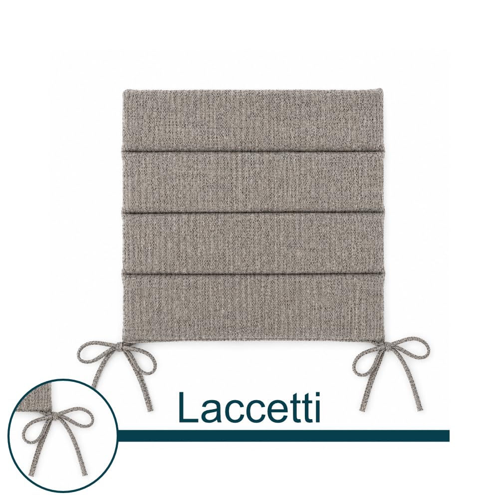 Set 4 Cuscini Seduta Brezza Bianco 45x45 cm con Lacci per Poltrone da Esterno, Lavabili e in Tessuto Idrorepellente