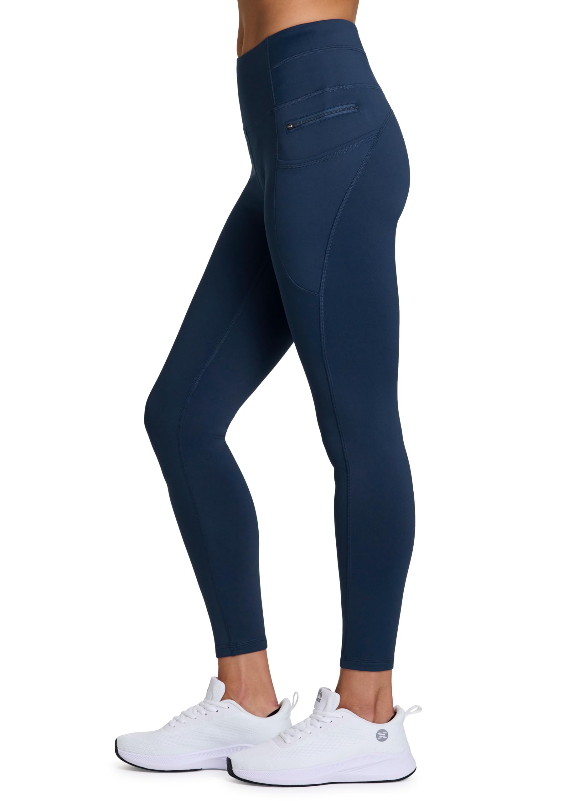 RBX Leggings foderati in pile per donna pantaloni da yoga con tasche pantaloni da palestra per il freddo Leggings a lunghezza intera per corsa yoga