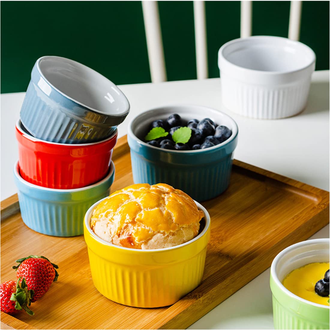 6er Set Backschälchen Aus Porzellan – 340 Ml, Ofenfest Bis 270°C – Ideal Für Crème Brûlée, Soufflés & Snacks
