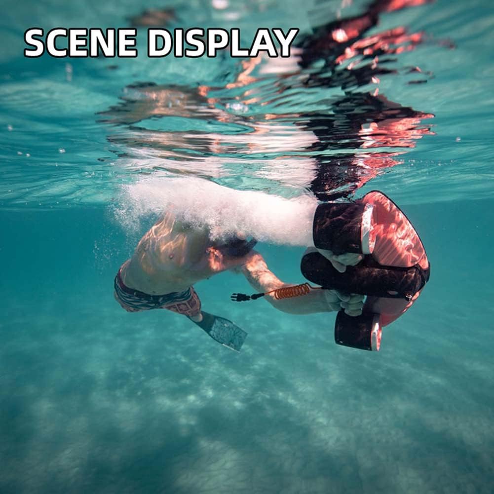 Underwater Scooter with Dual Motors and LED Display, Waterproof 3 Level Speed 2m/s, Rechargeable Camera Mount for Diving and Sea Adventures