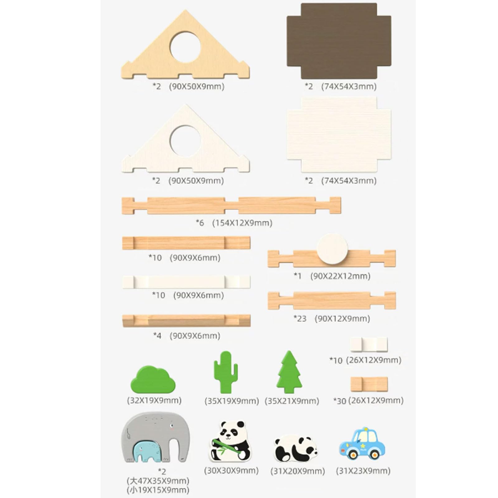 Set di Blocchi da Costruzione in Legno Montessori | Giocattolo da costruzione di case STEM, giocattolo creativo di finzione architettonica