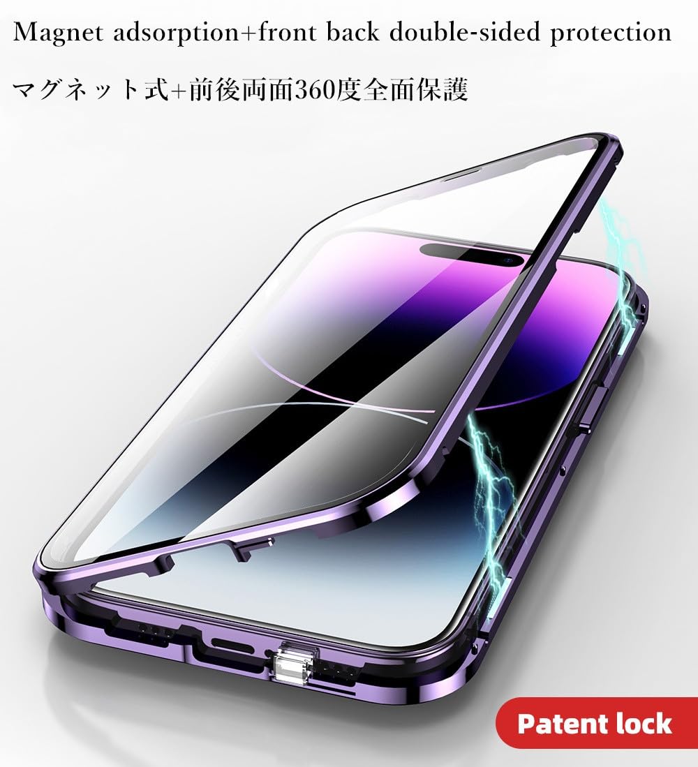 Custodia magnetica per iPhone 15, compatibile con Magsafe Ring Stand Screen Protector Camera Lens Protector 360 Full Body Protective Clear Case (iPhone15, rosa)