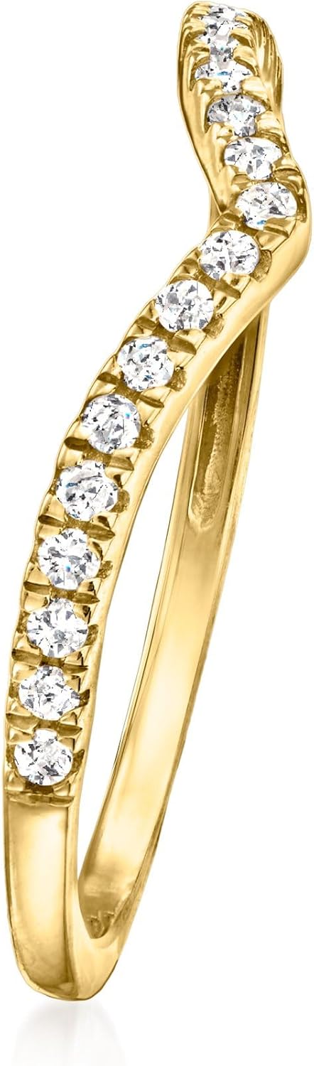 Pure Collection by Ross-Simons 0.15 ct. t.w. Diamond Chevron Ring in 14kt Yellow Gold