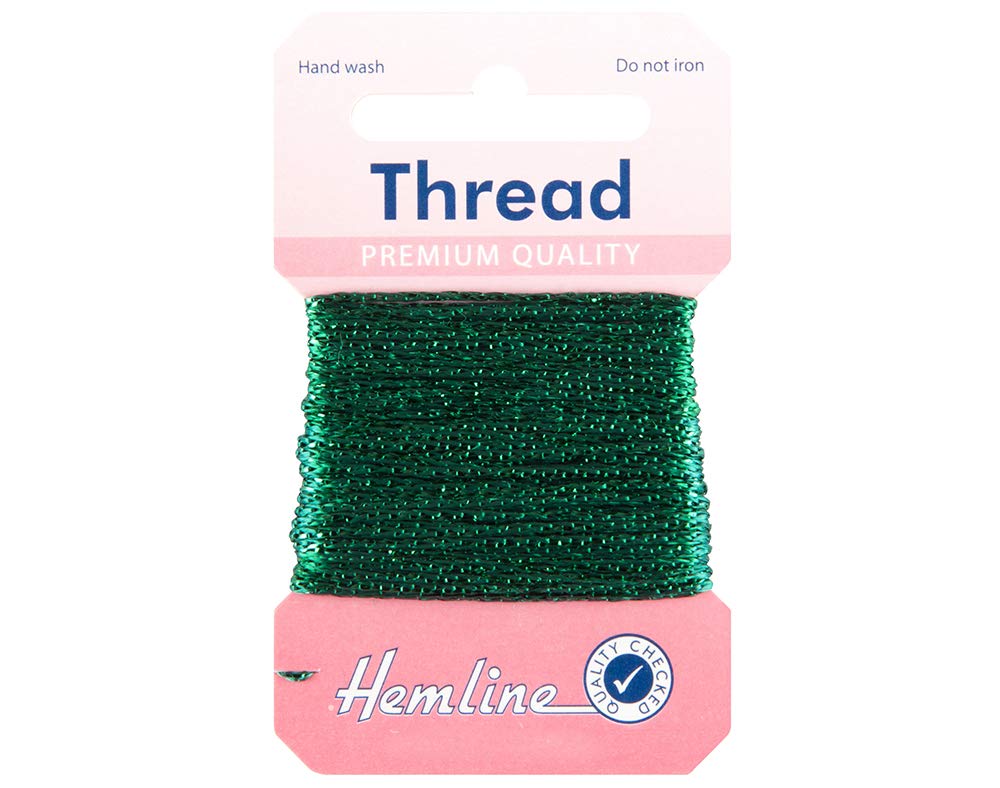 Hemline Green 10M Bottle Glitter Thread For Crafts | Twine Cord & Elastic For Crafts