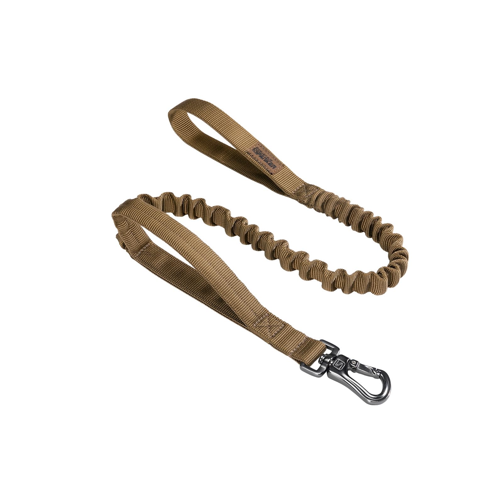 EXCELLENT ELITE SPANKER Tactical Bungee Dog Leash Military Police Dog Training Leash Rope with 2 Control Handle for Medium and Small Dogs(Brown)