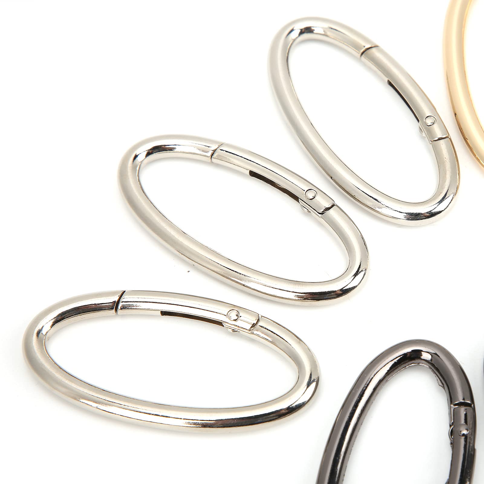 9Pcs Spring Snap Clips Molla Rotonda O Ring Anelli Ovali Moschettone Ovale Clip a Scatto per Gioielli da Borsa e Fai da Te(#3)