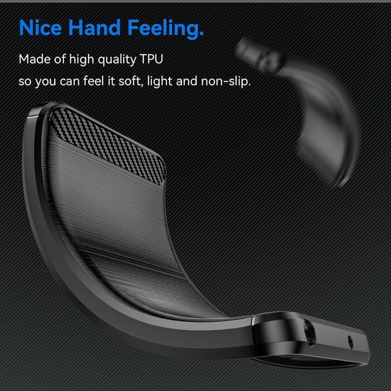 Image of NPRC Hybrid Ultra Slim Protective Case TPU Non-Slip Carbon Fiber Texture Shockproof Case Cover for Realme P1 Speed - Black