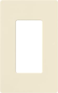 Lutron Claro Light Switch Cover Plate, 1 Gang Wallplate, for Decorator Light Switches, Rocker Light Switch Cover, Outlet Cover, Screwless Switch Plate Cover, Gloss, CW-1-AL, Almond