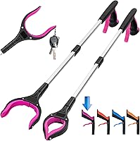 Vista 8 de Paquete de 2 herramientas de agarre de 32 pulgadas, extra largo, plegable, con fuerte agarre magnético, mandíbula antideslizante giratoria de 360°