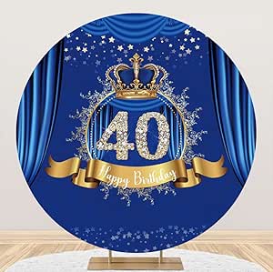 OERJU 21st Birthday Round Backdrop Cover 21st Birthday Backdrop For Girls Blue Bokeh Snowflake Crown 21 Year Old Birthday Party Circle Backdrop Cover Cake Table Decor Photo Studio Props 5x5ft - View #11